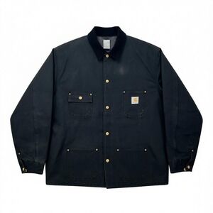 VTG Carhartt Black Blanket Lined Work Chore Coat Mens 3X Barn - AC